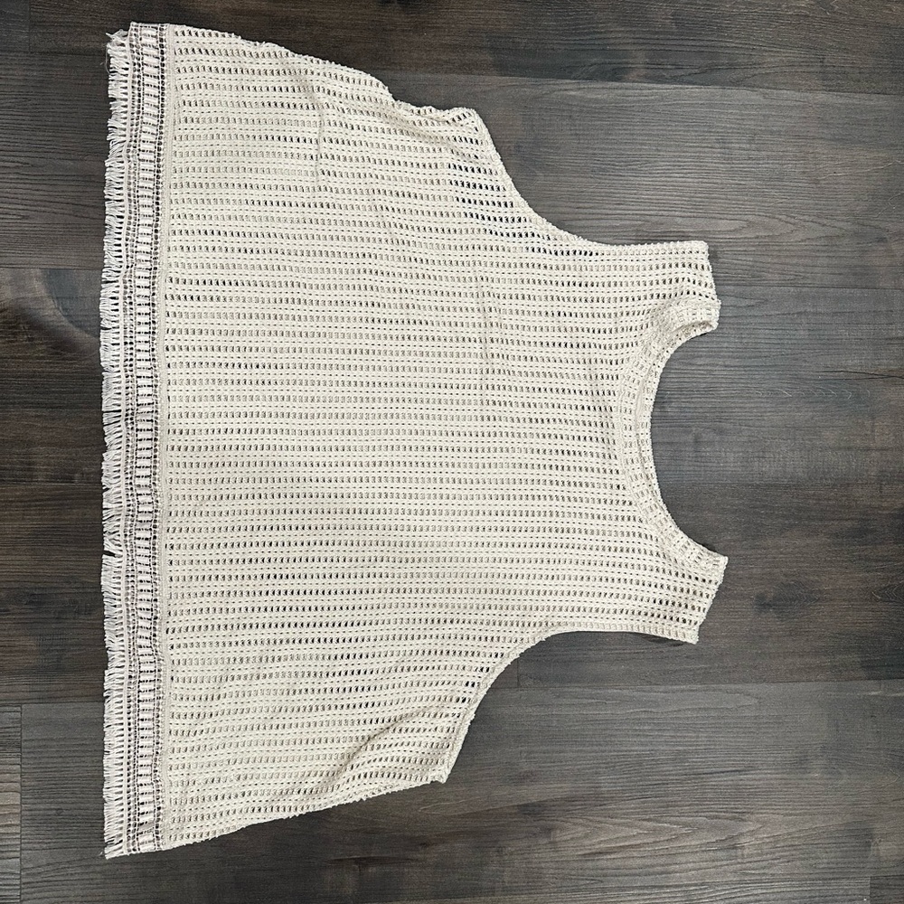 Old Navy Women's Ivory Crochet Tank Top